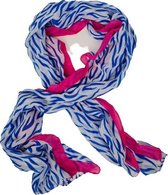 Zomersjaal zebra LARISSA - Blauw / Roze - Dames - Polyester