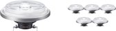 Voordeelpak 6x Philips LEDspot ExpertColor G53 AR111 (MASTER) 11W 930 24D | Beste Kleurweergave - Dimbaar - Vervangt 50W