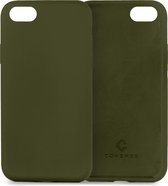 Coverzs Luxe Liquid Silicone case geschikt voor Apple iPhone SE 2022 / SE 2020 hoesje - Groen - Geschikt voor iPhone SE2020 & SE2022 case - Leger groene - Beschermhoesje - Backcover hoesje - Legergroen