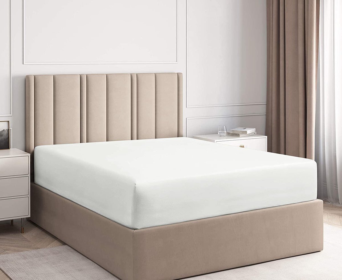 Ephemeris Hoeslaken eenperson 90x200+30 cm met elastiek rondom 100% Katoen Jersey Creme