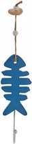 Giftdecor Kapstokhaak Fish 31,5 X 7,5 Cm Hout Blauw