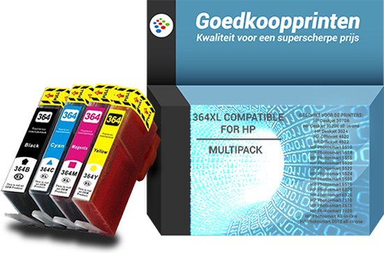Lot De 4 Cartouches D'encre Compatibles HP 364XL - Pour HP DeskJet 3070 Et Autres