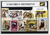 Franjeapen – Luxe postzegel pakket (A6 formaat) - collectie van verschillende postzegels van franjeapen – kan als ansichtkaart in een A6 envelop. Authentiek cadeau - kado - kaart - aapje - aap - primaat - dieren - zwartwit - colobusapen