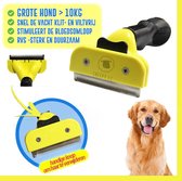 Hondenborstel - Grote Hond  >10 KG - Handzaam - Sterk - RVS- Duurzaam- Snel en Efficiënt- Maakt de Vacht van je Hond Weer Klit- en Viltvrij - Stimuleert de Bloedsomloop - Dé Honden