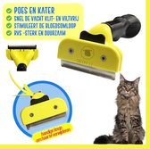 Kattenborstel - Handzaam - Sterk - RVS - Duurzaam- Snel en Efficiënt- Maakt de Vacht van je Kat Weer Klit- en Viltvrij - Stimuleert de Bloedsomloop - Dé Kattenvacht Borstel