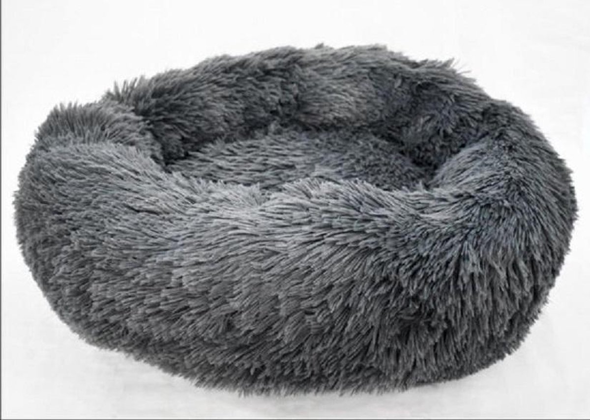 Topmast Fluffy Donut Dierenkussen - Hondenmand - Kattenmand - Superzacht - Wasbaar - 80 cm - Antraciet - - AKTIE