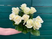 Witte rozen | Bloemenmaker - Avalanche - 10 stelen - 60 cm - wit - roos - rozen