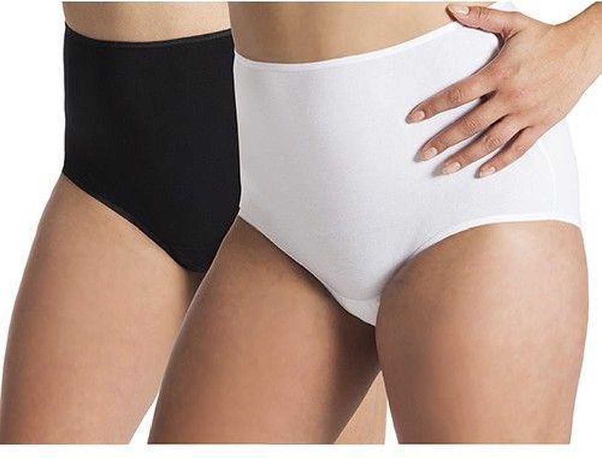UnderWunder Maxislip - menstruatie ondergoed – incontinentie vrouw (duo pack) - Zwart/Wit maat 40/42