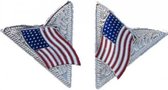 Kraagpunten zilverkleur met vlag USA