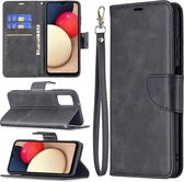 Samsung Galaxy A03s Hoesje - MobyDefend Wallet Book Case Met Koord - Zwart - GSM Hoesje - Telefoonhoesje Geschikt Voor: Samsung Galaxy A03s