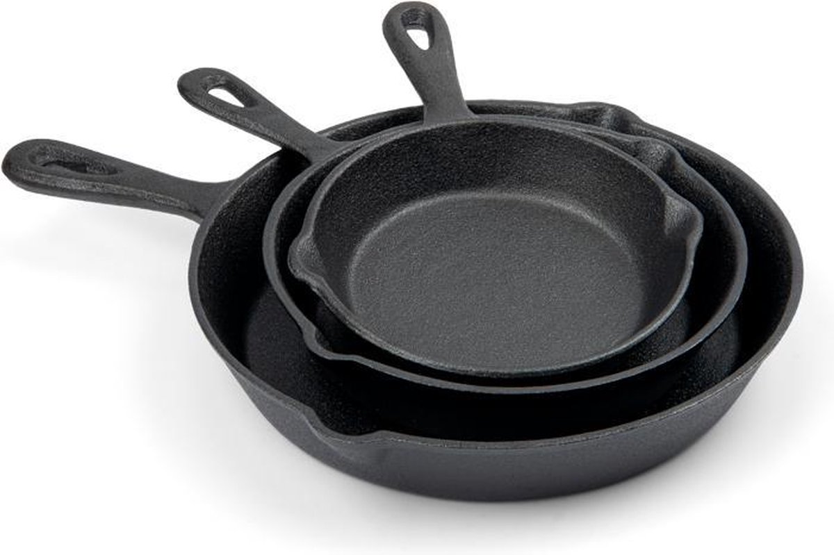 Gietijzeren pannenset Cast Iron Skillets BBQ Skilletset