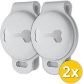 SET 2X Halsband siliconen beschermhoesje geschikt voor Apple Airtag - Grijs