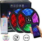 Led Strip 10 meter multi color - 2x 5 meter ledstip met afstandsbediening en app funtie - waterdicht - zelfklevend - RGB - buitenverlichting - binnenverlichting - veranda verlichti