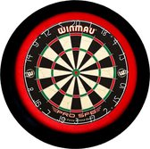 Winmau Pro SFB + Lena Dartbordverlichting Deluxe XL (Zwart -Rood)