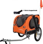 Hondenfietskar  Medium Oranje + Extra koppelstuk voor 2e fiets