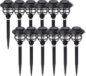 Proventa Vintage Solar LED Tuinspot op zonne-energie - Model Hommes - Zwart - 12 x