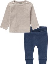 Noppies SET(2delig) Broekje NAURA NAVY en Shirt NATAL TAUPE - Maat 50