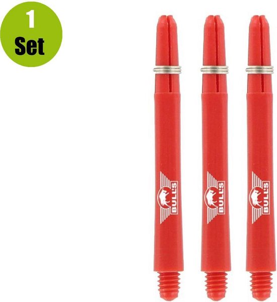 Bulls Nylon Dart Shafts - Rood - Medium - (1 Set)