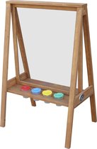 AXI Eric chevalet pour enfants en bois brun foncé - Tableau de peinture avec toile en plexiglas et 4 boîtes de peinture - 50x70x105 cm