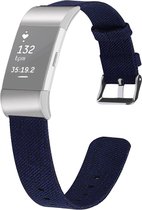 By Qubix - Fitbit Charge 2 Canvas Bandje (Small) - Blauw - Fitbit charge bandjes