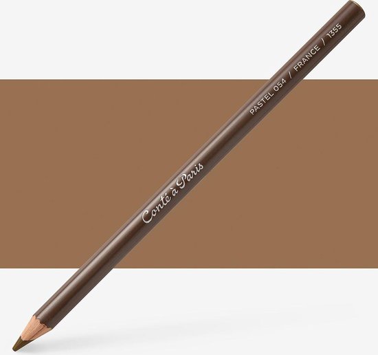 Conté à Paris pastel potlood in de kleur Natural Umber (054), met de tekst 'PASTEL 054 / FRANCE / 1355'.