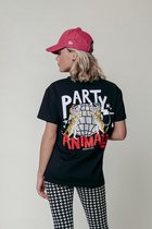Colourful Rebel Party Animale Glitter Loose Fit Tee - Maat M
