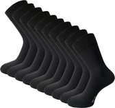 10 paar Sokken - VANSENZO® - Basic - Zwart - Maat 35-38