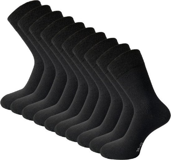 10 paar Sokken - VANSENZO® - Basic - Zwart - Maat 39-42