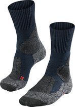 FALKE TK1 Adventure Wandelsokken dikke versterkte thermische sokken zonder patroon met sterke wattering lang en warm voor wandelen Merinowol Blauw Dames Sportsokken - Maat 41-42