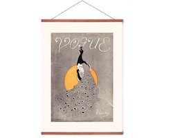 Poster In Posterhanger - Vintage Vogue Magazine - Kader Hout - Fashion - Passe Partout - 70x50 cm - Ophangsysteem