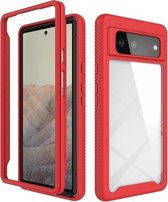 Voor Google Pixel 6 Starry Sky Solid Color Series Schokbestendige PC + TPU Case (Rood)