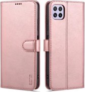 Voor Samsung Galaxy A22 5G AZNS Huid Voelen Kalf Textuur Horizontale Flip Lederen Case met Kaartsleuven & Houder & Portemonnee (Rose Goud)