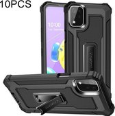 Voor LG K53 10 PCS Knight Jazz PC + TPU Schokbestendige beschermhoes met opvouwbare houder (zwart)