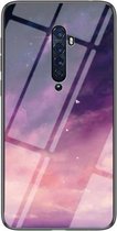 Voor OPPO Reno2 Sterrenhemel Geschilderd Gehard Glas TPU Schokbestendige Beschermhoes (Dream Sky)