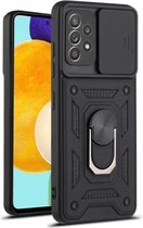 Voor Samsung Galaxy A52 Sliding Camera Cover Design TPU + pc-beschermhoes (zwart)