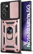 Voor Samsung Galaxy Note20 Ultra 5G Glijdende Camera Cover Ontwerp TPU + PC Beschermhoes (Rose Goud)