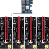Riser - 4x Pci-E naar 16X009S Riser Card Adapter Pcie met 1x 4 Slot Pcie Poort multiplier Card - BTC Mining - Etherium - 8GPU - Cryptocurrency - Dogecoin - Ravencoin