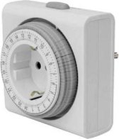 Perel Compacte 24-uurs timer, mechanisch, 230 V, 16 A, 3680 W, Duitse aarding type F, wit