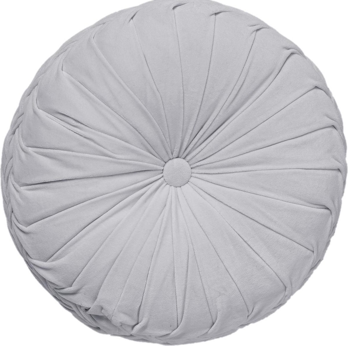 Dutch Decor KAJA - sierkussen Ø40 cm - rond - velvet - Micro Chip - grijs Lichtgrijs