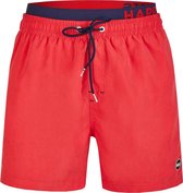 Happy Shorts Zwemshort Effen Rood met Letter Waistband - Maat  S - Zwembroek