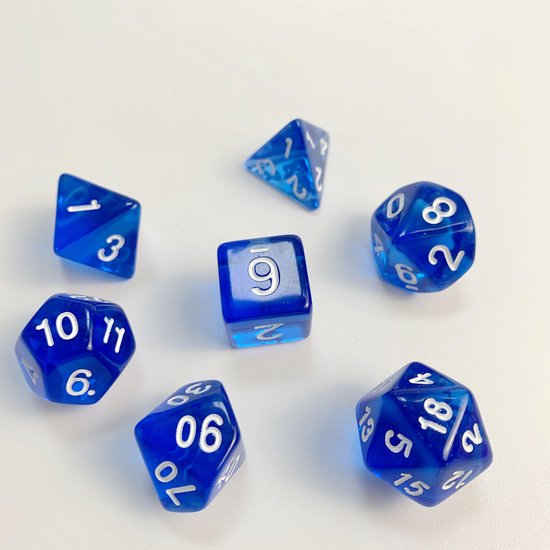 Afbeelding van het spel Genvi Dobbelstenen Set Transparant Donker Blauw