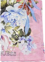 Guess Printed Kefiah 130X130 Dames Sjaal - Roze