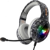 WINTORY M1 RGB light gaming headset met stereo microfoon voor PS4/PS5-laptops-Xbox One - Camouflage Zwart