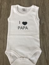 WDLS- Baby-Romper-I love papa -bedrukt rompertje-74/80-Opdrukkleur zwart