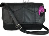 Nicole Brown Schoudertas zwart, ecoleder 18 x 26 cm - Handtassen Dames - Schoudertassen Vrouw