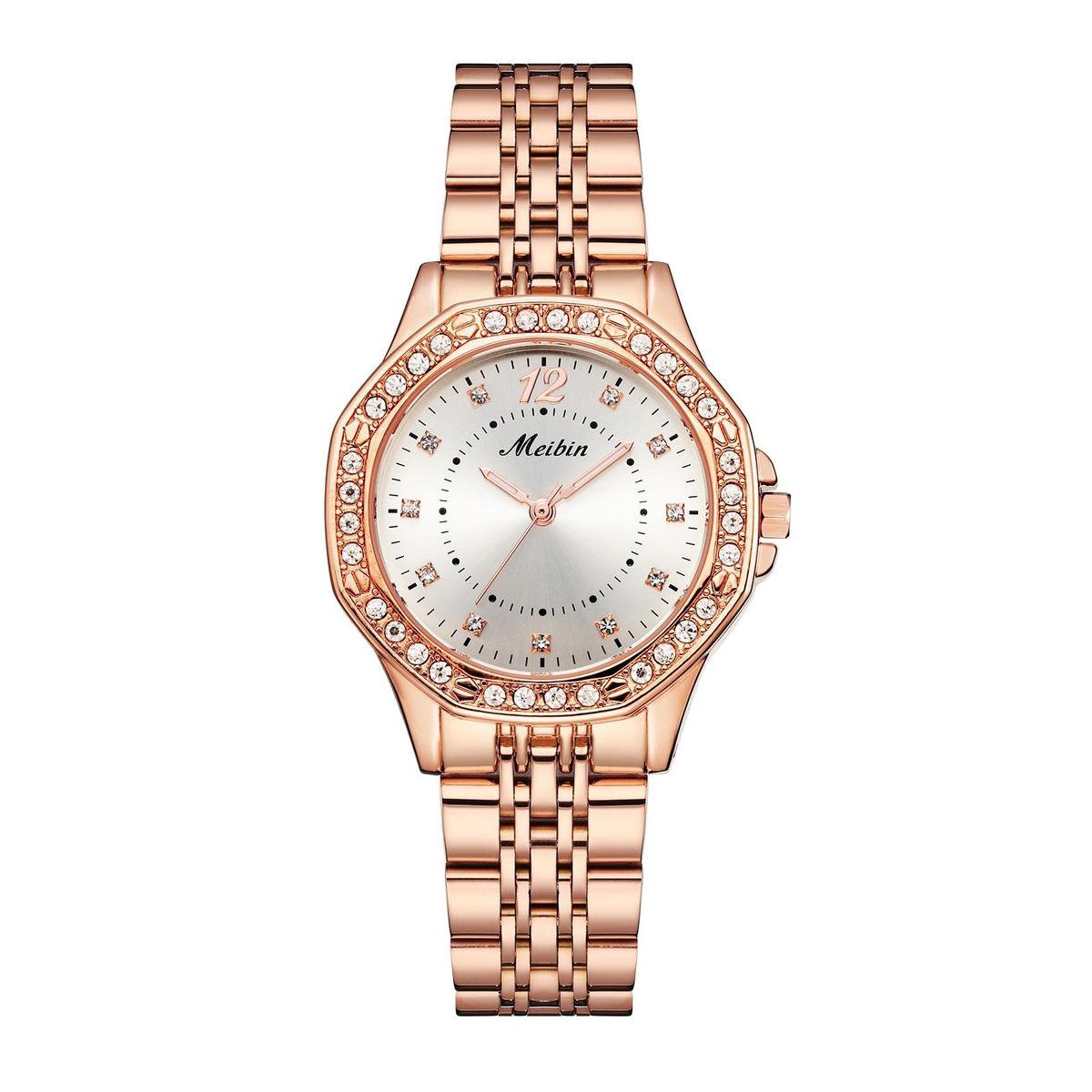 Longbo - Meibin - Dames Horloge - Rosé/Wit - 34mm (Productvideo)