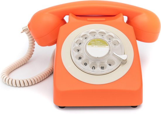 Platine vinyle rétro téléphone fixe GPO Retro Landline - Oranje | bol.com