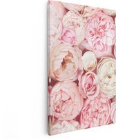 Artaza Canvas Schilderij Witte Roze Rozen Boeket - Bloemen - 20x30 - Klein - Foto Op Canvas - Canvas Print