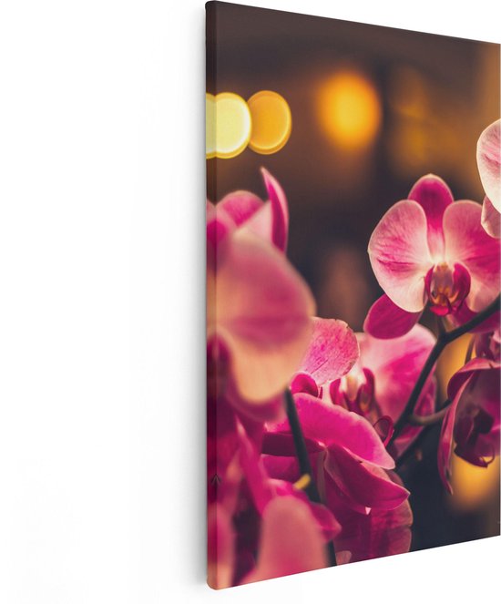 Artaza Canvas Schilderij Roze Orchidee Bloemen - 40x60 - Poster Foto op Canvas - Canvas Print