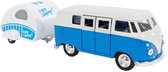 Welly Bus Volkswagen 1963 T1 Staal 21 Cm Blauw/wit 2-delig